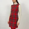 Abito a tubino in lana tartan