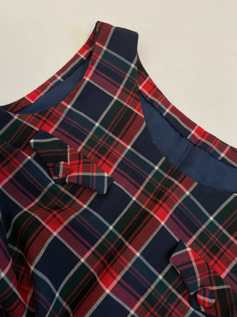 Abito a tubino in lana tartan