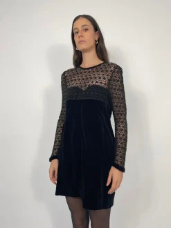 Abito corto vintage in velluto