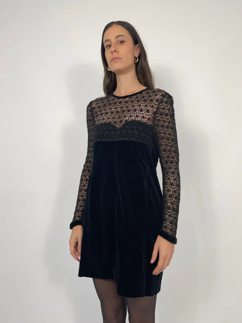 Abito corto vintage in velluto