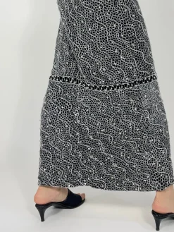 Abito lungo vintage con paillettes e perline