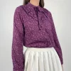 Camicia con rouches e fiocco anni '70