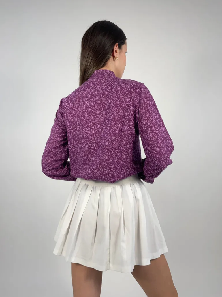 Camicia con rouches e fiocco anni '70