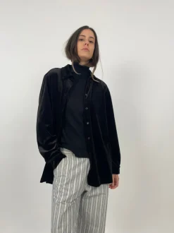 Camicia in velluto liscio
