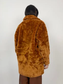 Cappotto anni '80 Couture Hélène in pelliccia sintetica
