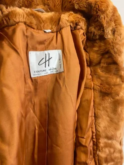 Cappotto anni '80 Couture Hélène in pelliccia sintetica