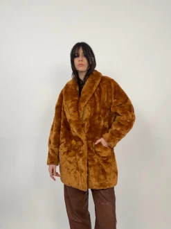Cappotto anni '80 Couture Hélène in pelliccia sintetica