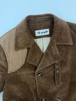 Cappotto corto anni '70 in velluto a coste