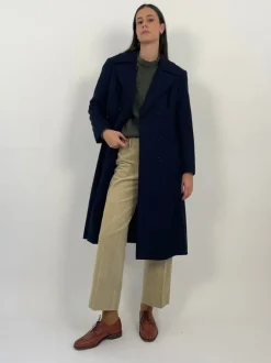 Cappotto lungo doppiopetto in lana