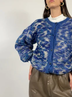 Cardigan anni '80 con maniche a palloncino