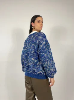 Cardigan anni '80 con maniche a palloncino