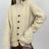 Cardigan anni '70 in lana a trecce