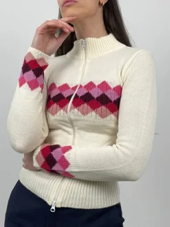 Cardigan cropped in misto lana