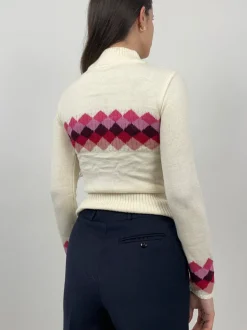 Cardigan cropped in misto lana