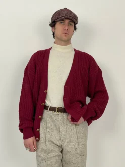 Cardigan in cotone a trecce anni '80