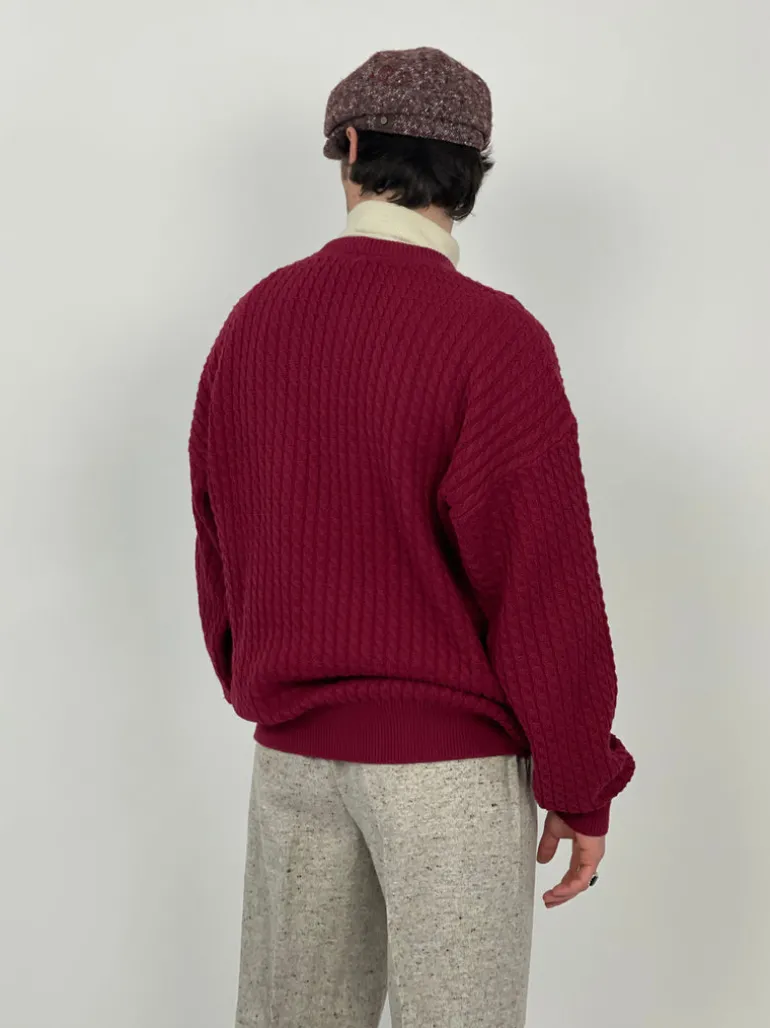 Cardigan in cotone a trecce anni '80