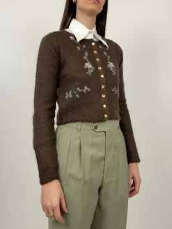 Cardigan misto mohair con ricami