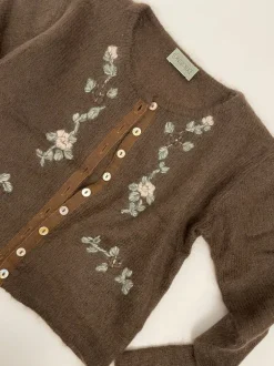 Cardigan misto mohair con ricami
