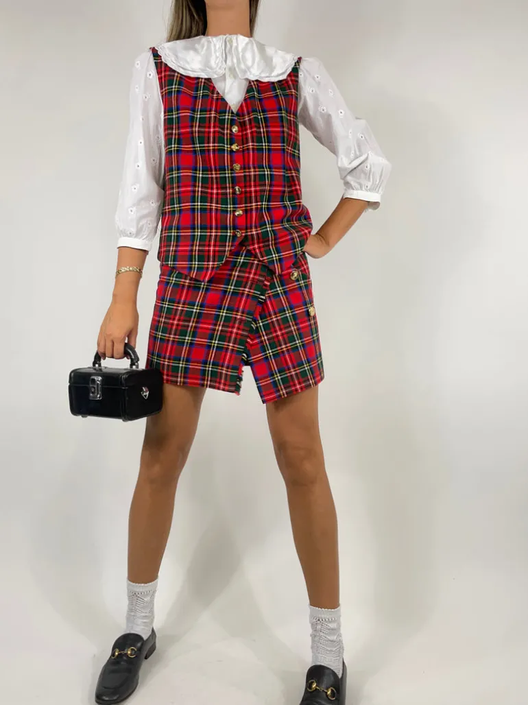 Completo vintage in lana tartan