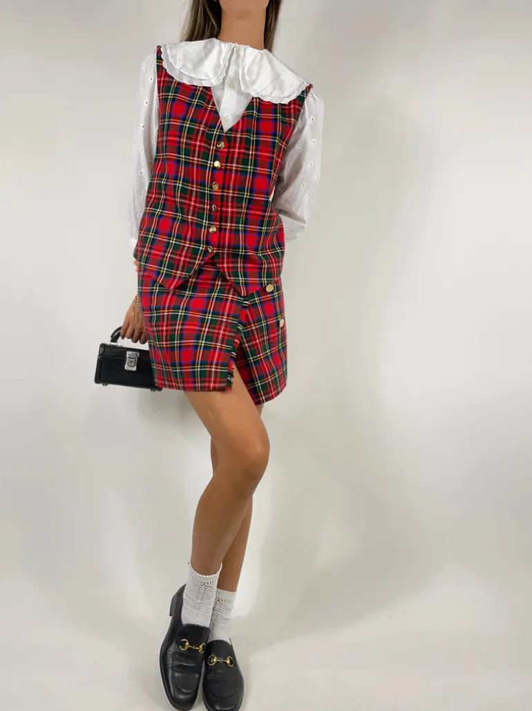 Completo vintage in lana tartan