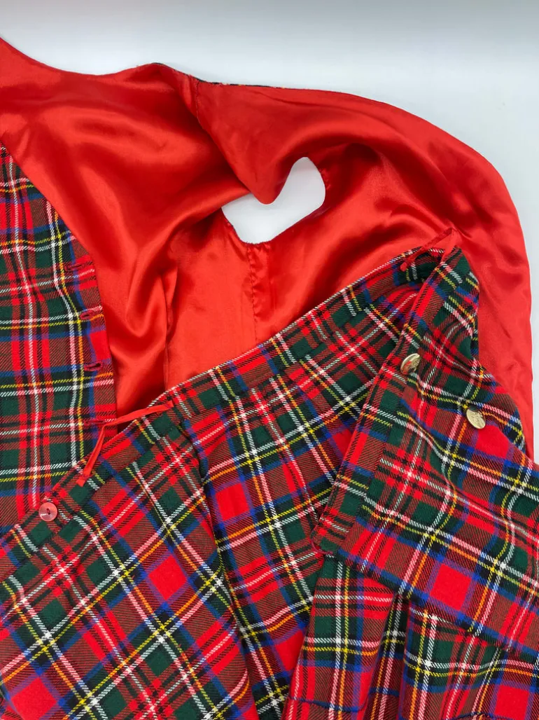 Completo vintage in lana tartan