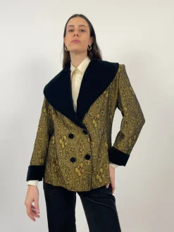 Giacca anni '80 in tessuto jacquard