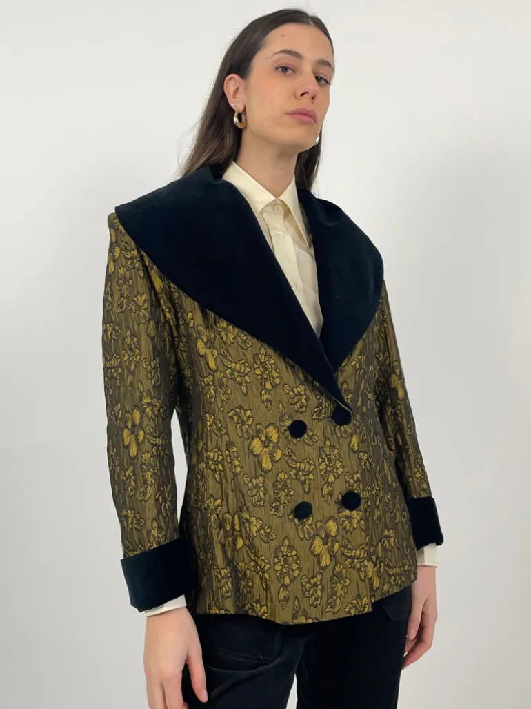 Giacca anni '80 in tessuto jacquard