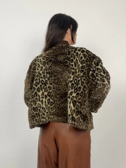 Giacca corta in pelliccia sintetica vintage