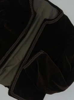Giacca cropped in velluto liscio