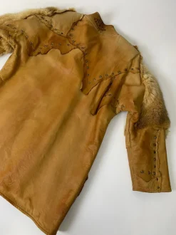 Giacca in pelle e pelliccia anni '70