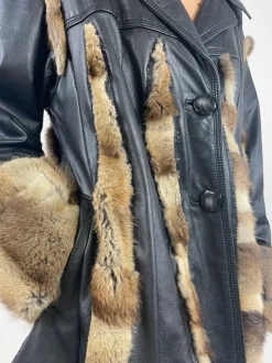 Giacca in pelle e pelliccia vintage