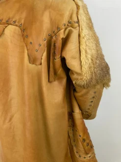 Giacca in pelle e pelliccia anni '70