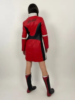 Giacca lunga in pelle vintage