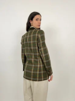 Giacca vintage in lana a quadri