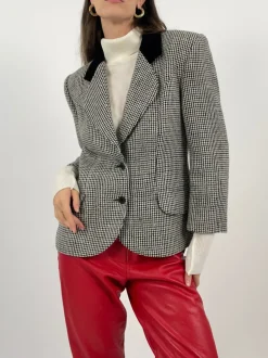 Giacca vintage in lana pied de poule