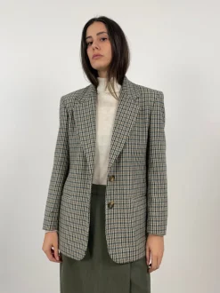 Giacca vintage in lana pied de poule