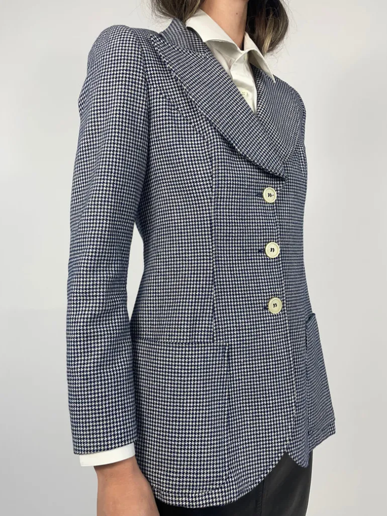 Giacca vintage in lana pied de poule