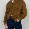 Giacca vintage in pelle scamosciata