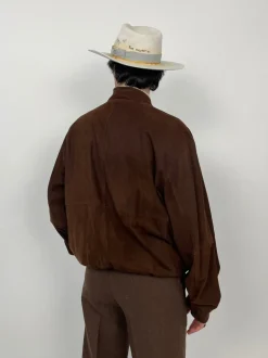 Giacca vintage in pelle scamosciata
