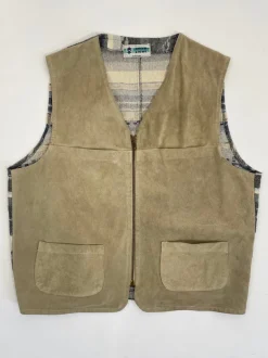 Gilet anni '80 in camoscio e lino