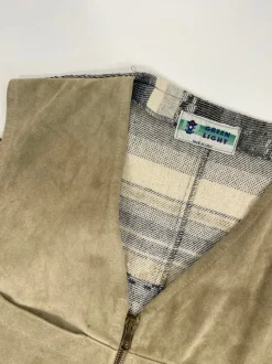 Gilet anni '80 in camoscio e lino