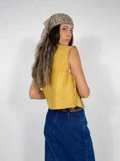 Gilet anni '70 in vera pelle
