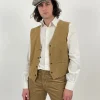 Gilet Rifle vintage in camoscio