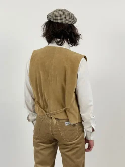 Gilet Rifle vintage in camoscio