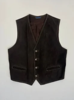 Gilet vintage in vera pelle