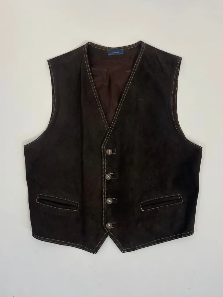 Gilet vintage in vera pelle