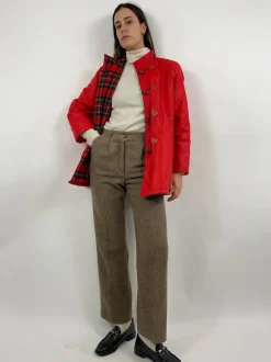 Giubbotto vintage con fodera in lana tartan