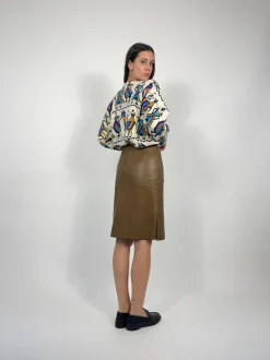 Gonna a tubino in pelle anni '80