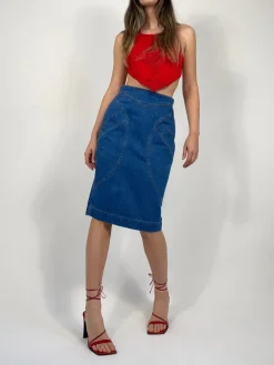 Gonna denim Fendi