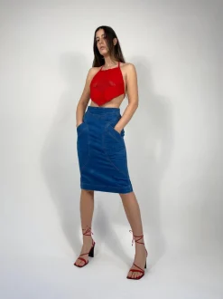 Gonna denim Fendi